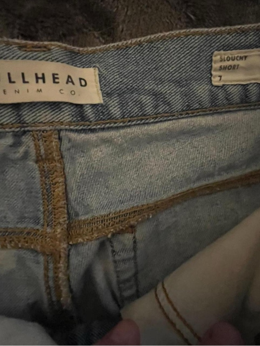Women's Light Blue Distressed Denim Jean Shorts - Picture 4 of 4